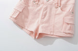 Pink Cargo Short Pants