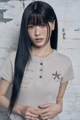 スターフィッシュ ヘンリーネック ワッフルスリムフィット Tシャツ