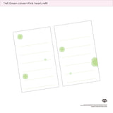 A6 Green clover+Pink Heart refill