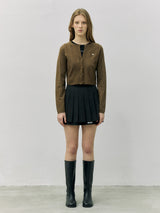 ROUND SKASHI KNIT CARDIGAN BROWN