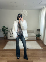curved slim bootcut denim