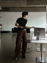 LMN Millet Curved Cargo Wide Pants (5 colors)