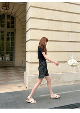 Cross Weave Open-Toe Strap Sandals
