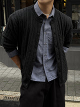 Onef crop cable cardigan