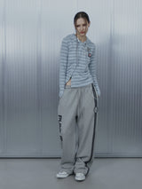 Badge Stripe Hooded Cardigan