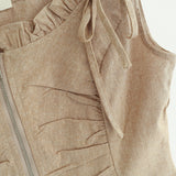 Frill shirring zipper corset top 231139667