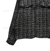 Diruin Tweed Damage Crop Shirt Jacket