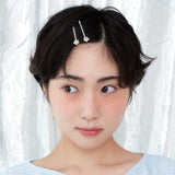 [2SET] petit flower hair pin - silver