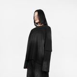 HIERARCHY STUDIOS ENE - ウォッシュドブラック Not Equal オーバーサイズ長袖Tシャツ