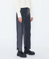 WASHED SWITCHED DENIM PANTS
