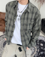 カアンカッティングチェックシャツ