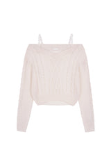Rose milk lace knit, Soft Pink