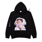 ADLV BABY FACE HOODIE BLACK ASTRONAUT