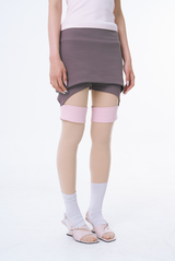 Two-Tone Layered Biker Shorts (COCOA)