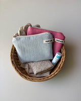 Denim flat pouch - light blue , S size