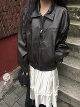 vintage leather jumper