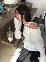 [Muffler Set/Wool Knit] コーゼンオフショルダールーズフィットタイニット