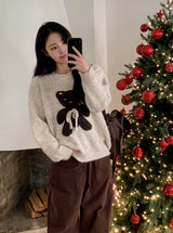 #Teddy Bear Ribbon Loose Knit (3color)