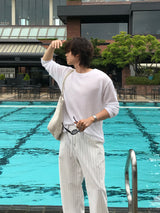 LMN エアリーSTリネンワイドパンツ (3 colors)