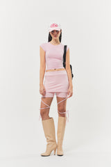ロゴ キュービック クロップトップ Barbie Pink