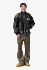 [SHINSEGAE X TBD] VARCITY BOMBER JACKET ALL BLACK
