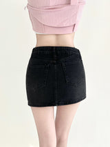 1066. Strap washing denim mini sk