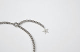 BEADED TARTAN CHECK HEART NECKLACE (WHITE)
