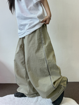 SIDE LIGHTENING 🩶💛🖤 NYLON OVER WIDE OVER LONG PANTS 💛3COLOR