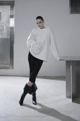 [MADE] beads long sleeve T_WHITE