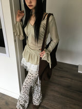 needs frill shirring blouse t
