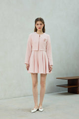 LANI TWEED CARDIGAN / PINK