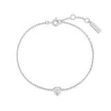 silver sparkling mini shield rhodium plating + 925 silver bracelet B067-01H