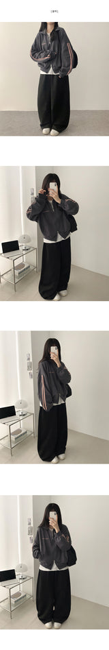 Kiko Track Line Two Way Overfit High Neck Zip-Up