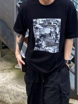 ポスター半染め半袖Tシャツ2C