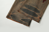 TIE SPRAYED BOOT CUT SUEDE PANTS