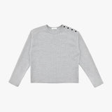 Shoulder button henley neck crop tee