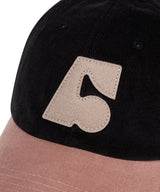 Applique Symbol Corduroy Two-Tone Ball Cap - Black