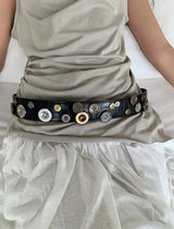 Button@leather belt