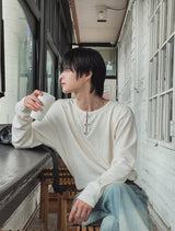 ロッキーフックヘンリーネックロングスリーブTシャツ