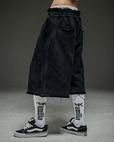 Washed destroyed bermuda P dusty gray