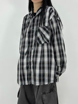 vely gingham hooded shirt