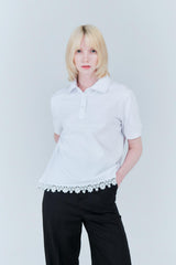 Lace polo shirt
