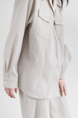 Stretch roll up shirt, Beige
