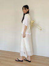 Popcorn Lace-up V-Neck Knit Vest