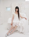 LACE STRAP FLARE TOP / CREAM