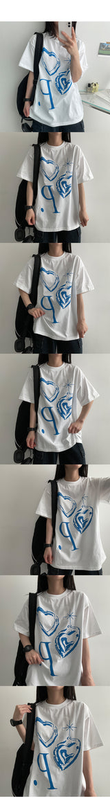 Binning Heart Round Short-Sleeved T-Shirt (3 colors) - H&L