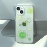 Clover Turtle Phone Case_glitter