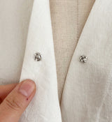 Annie V-neck Collar Double Wrap Jacket Blouse
