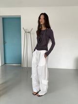 FOLD CARGO WIDE PANTS (5C)