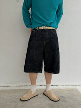 Indigo embo bermuda pants